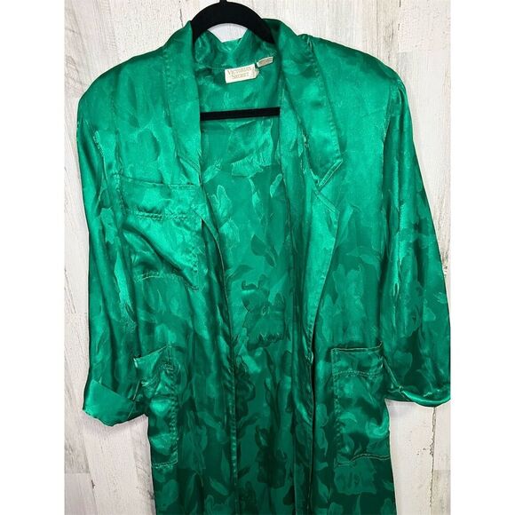 Victoria's Secret Womens Green Belted Robe Size Medium/large vintage gold label - Picture 2 of 6